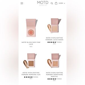 4 piece Makeup bundle New in Box MOTD 1 blush and 3 highlighting powders